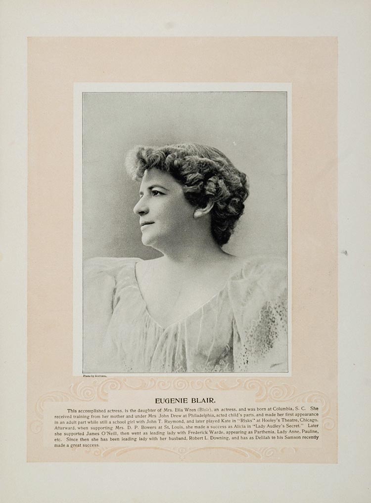 1894 Theater Stage Thomas Q. Seabrooke Eugenie Blair - ORIGINAL STAGE2