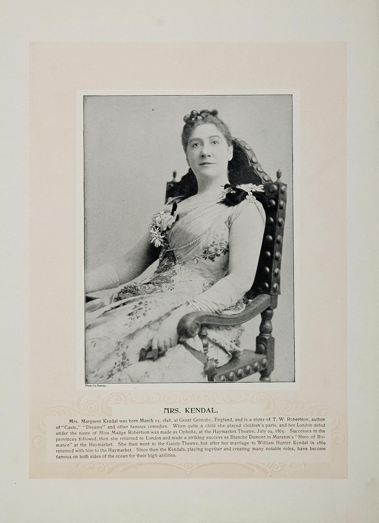1894 Theater Actor Denman Thompson Margaret Kendal - ORIGINAL STAGE2