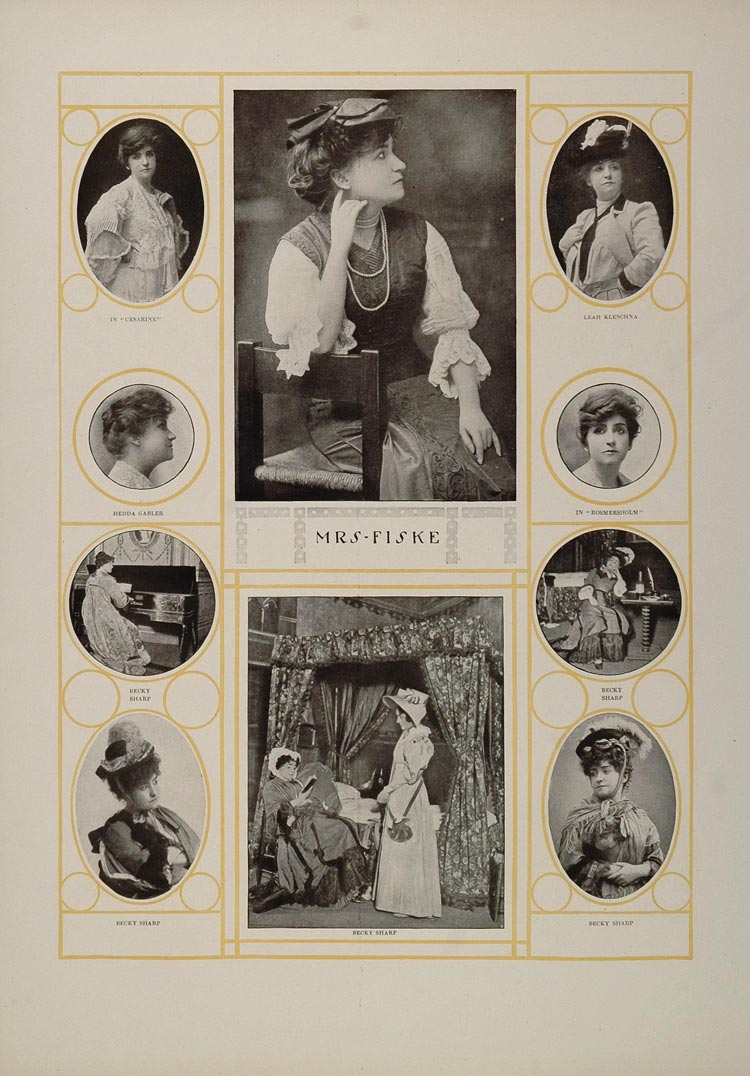 Original 1910 Print Minnie Maddern Fiske Will Bradley - ORIGINAL STAGE3