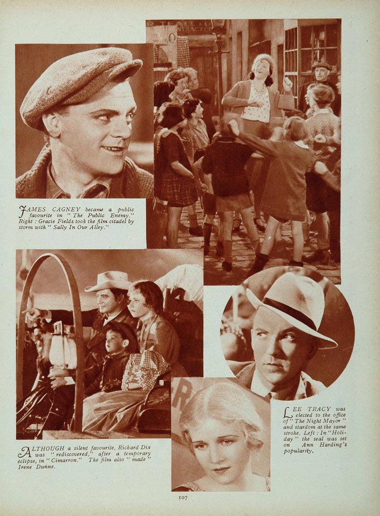 1933 James Cagney Richard Dix Lee Tracy Gracie Fields ORIGINAL HISTORIC STAGE4