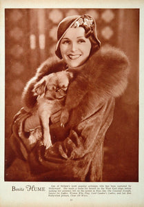 1933 Benita Hume British Movie Actress Portrait Print ORIGINAL HISTORIC STAGE4