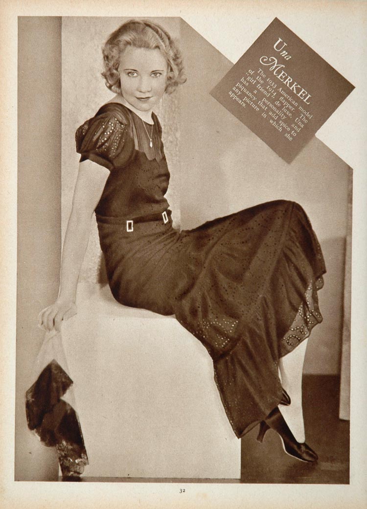 1933 Una Merkel Actress Movie Film Star Portrait Print ORIGINAL HISTOR ...