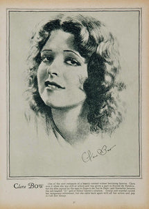 1933 Clara Bow Actress Movie It Girl Portrait Print - ORIGINAL HISTORIC STAGE4