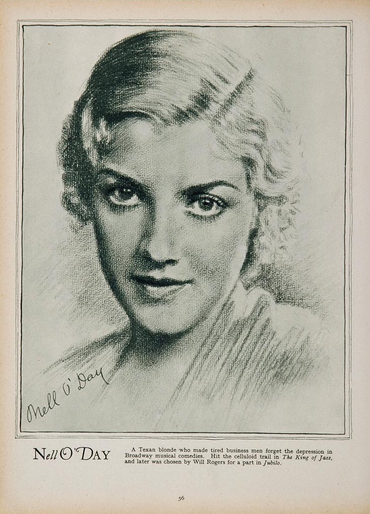 1933 Nell O'Day Actress Film Screenwriter Movie Print - ORIGINAL HISTO ...