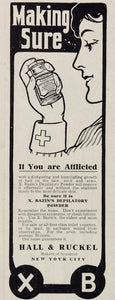 1907 Original Print Ad X. Bazin's Depilatory Powder - ORIGINAL ADVERTISING STEPS