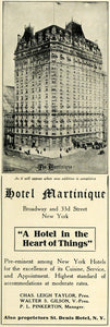 1909 Ad Hotel Martinique NY Charles Leigh Taylor Gilson - ORIGINAL SUB1