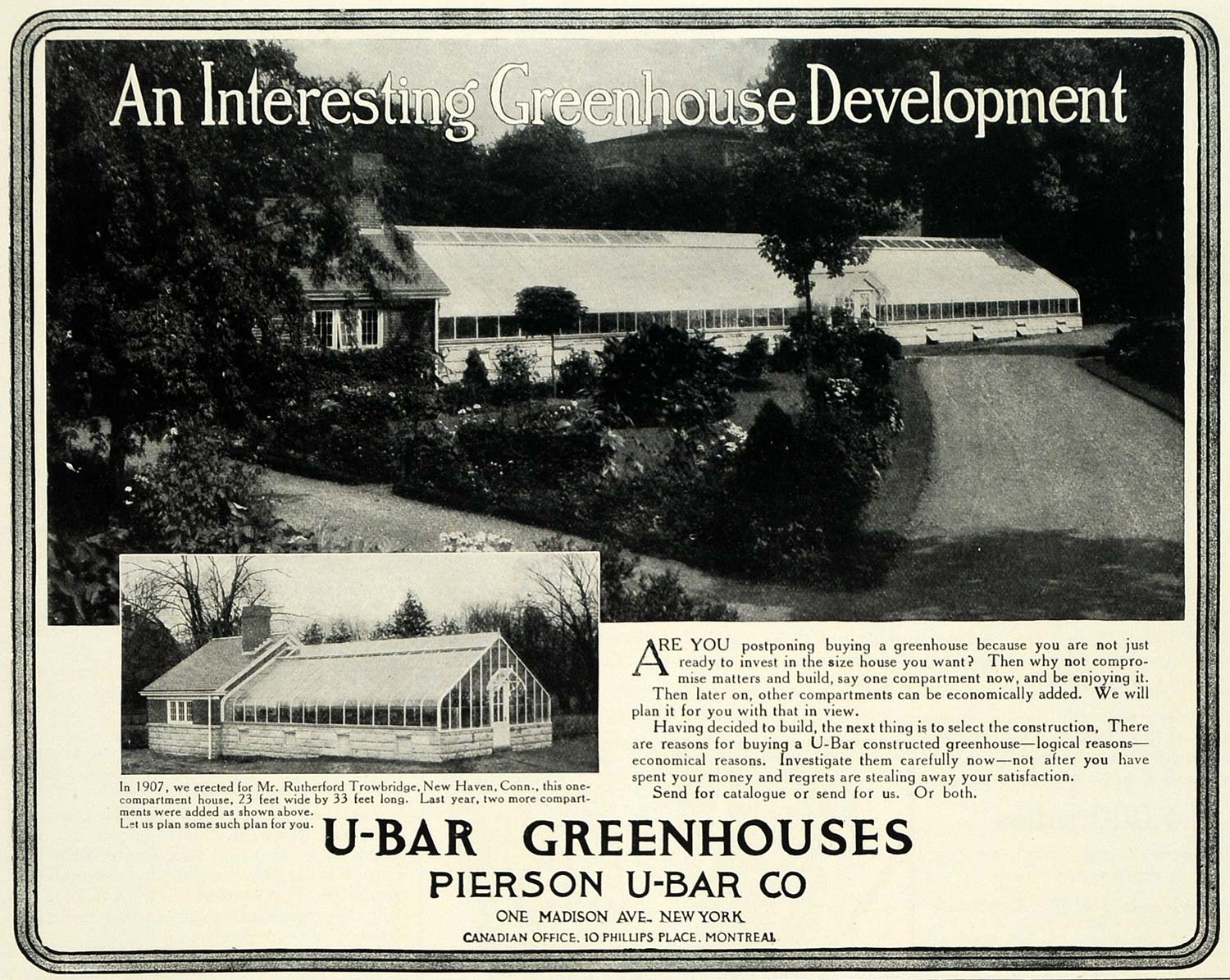 191 Ad Rutherford Trowbridge Pierson U-Bar Greenhouses - ORIGINAL SUB1