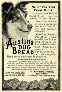1912 Ad Austin's Dog Bread Collie Dog Treats Sample - ORIGINAL ADVERTISING SUB1 - Period Paper

