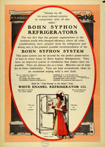 1909 Ad White Enamel Bohn Syphon Refrigerator Royalty - ORIGINAL SUN1