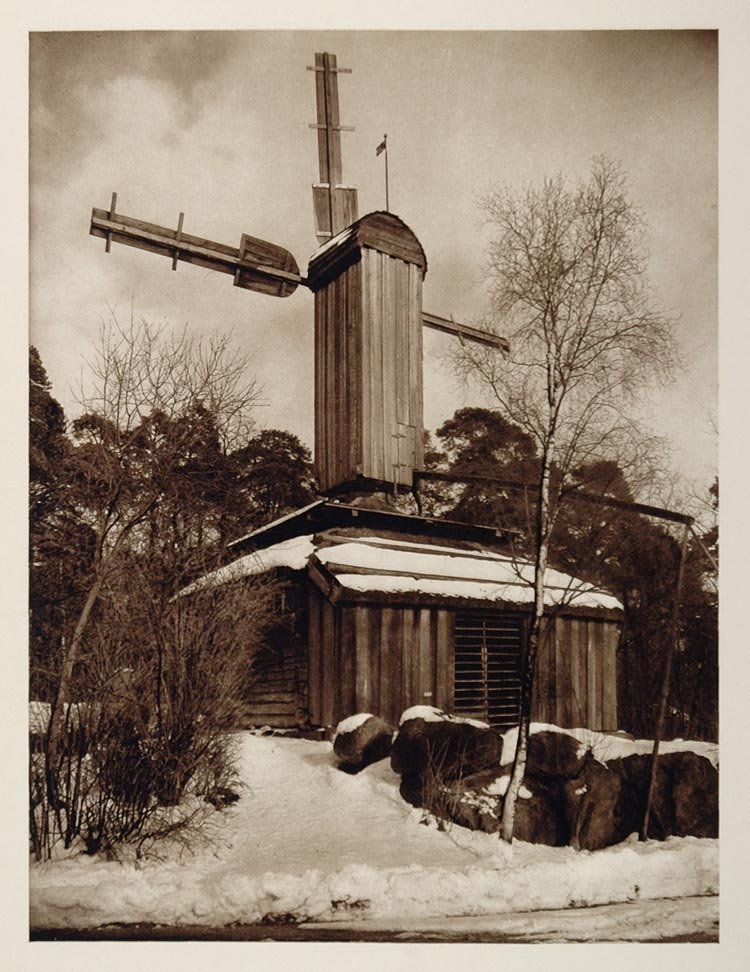 1932 Windmill Kvarn Vaestergoetland Stockholm Sweden - ORIGINAL PHOTOGRAVURE SW1