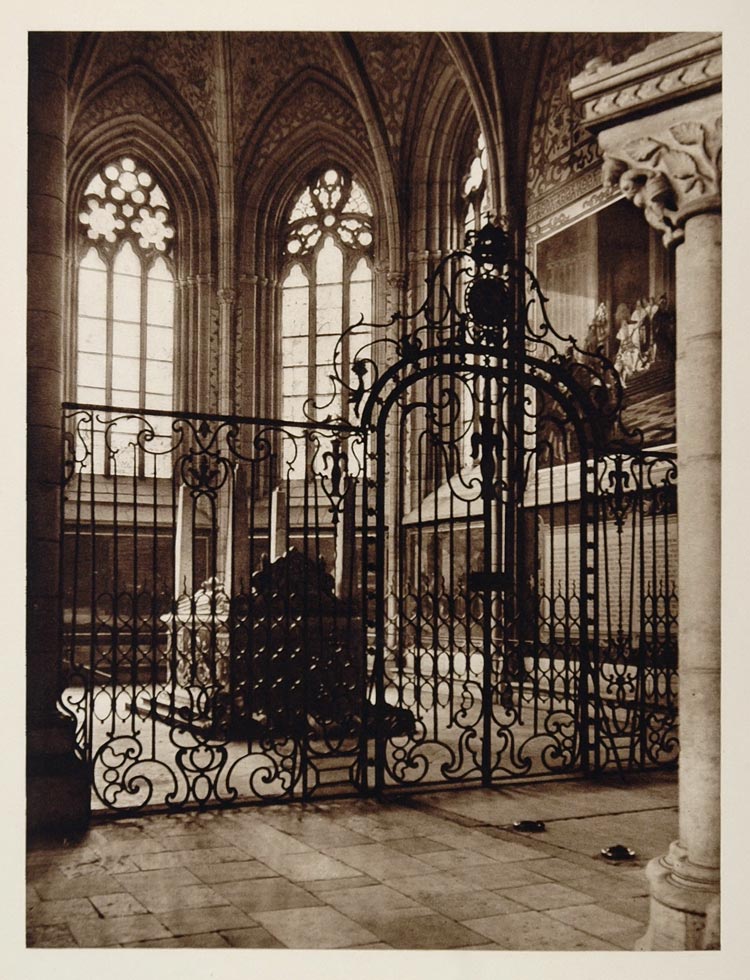 1932 King Gustav Vasa Tomb Cathedral Uppsala Sweden - ORIGINAL PHOTOGRAVURE SW1
