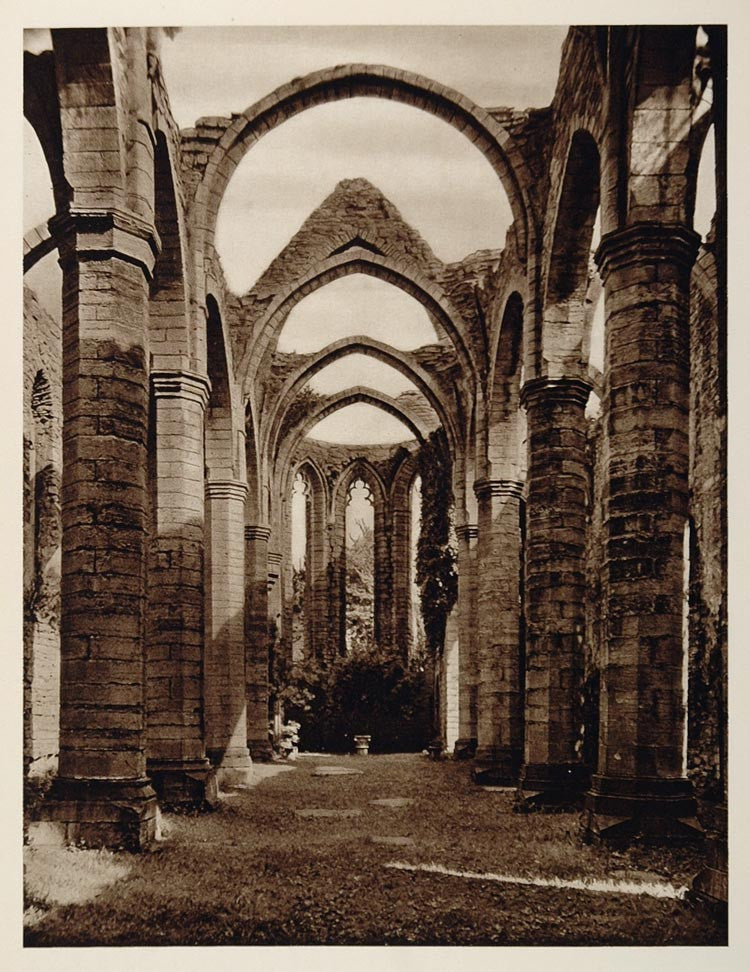 1932 Ruins St. Catherine Church Visby Gotland Sweden - ORIGINAL PHOTOGRAVURE SW1