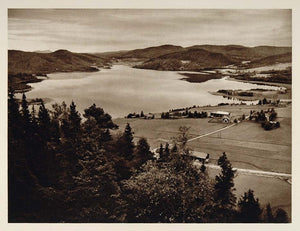 1932 Vagsfjorden Fjord Nordingra Sweden Landscape - ORIGINAL PHOTOGRAVURE SW1