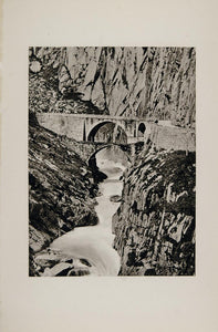 1904 Devil's Bridge St. Gotthard Pass Switzerland Print - ORIGINAL SW2