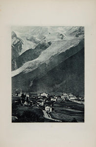 1904 Mont Blanc Chamonix Switzerland France Mountain - ORIGINAL PHOTOGRAVURE SW2