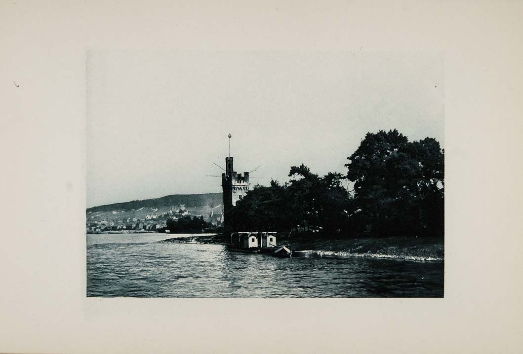 1904 Mouse Tower MåÀå¤useturm Rhine Bingen Photogravure - ORIGINAL SW2