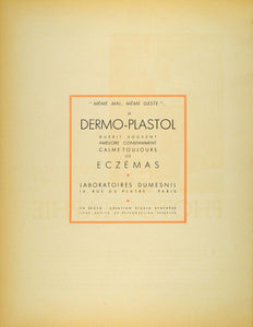 1936 French Ad Dermo-Plastol Pruritus Treatment Scratching Monkey Mirror SYN1
