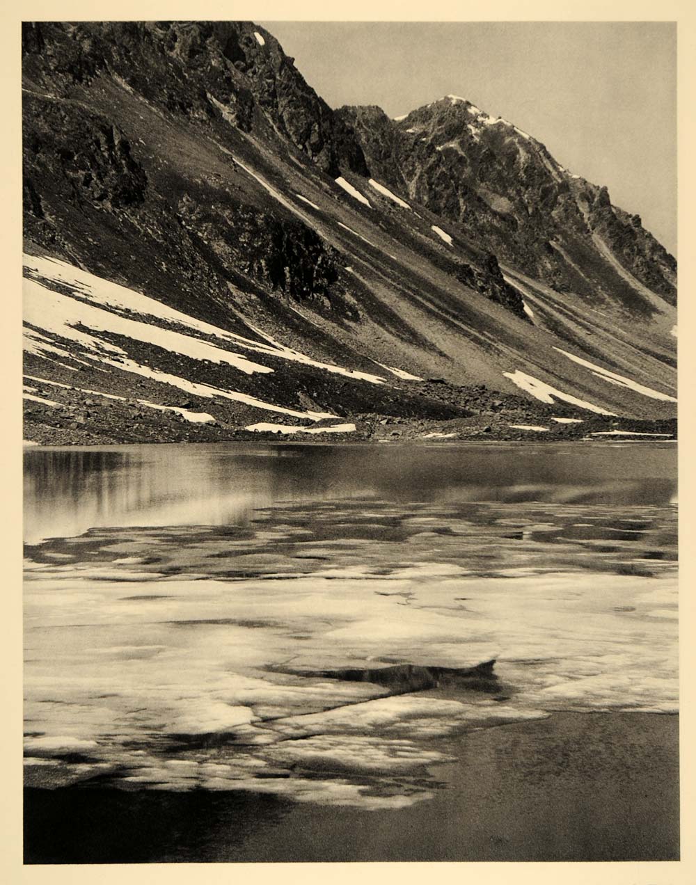 1938 Fluela Pass Lake Shottensee Switzerland Mountain - ORIGINAL SZ1