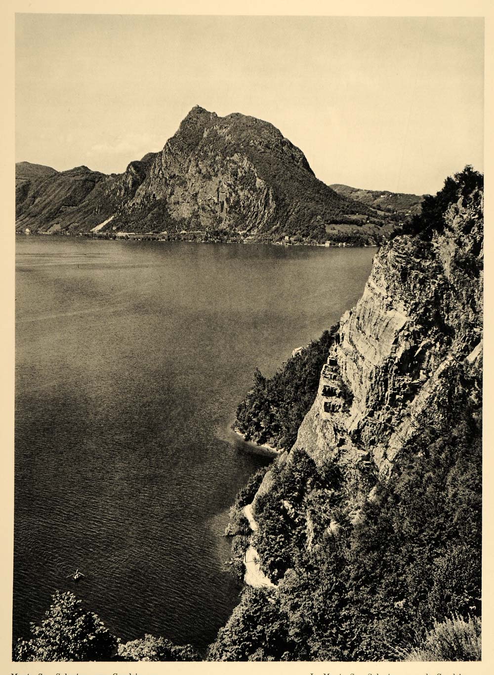 1938 Monte San Salvatore Lake Lugano Switzerland Swiss - ORIGINAL SZ1