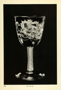 1939 Print Circa 1770 Engraved Glass Goblet Amoret Amicitia Beilbys TAG1