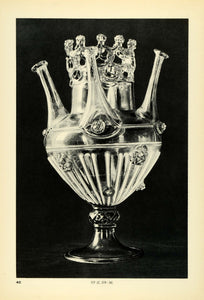 1939 Print Antique 16th 17th Century Ornate Glass Vase Spanish Almorata TAG1