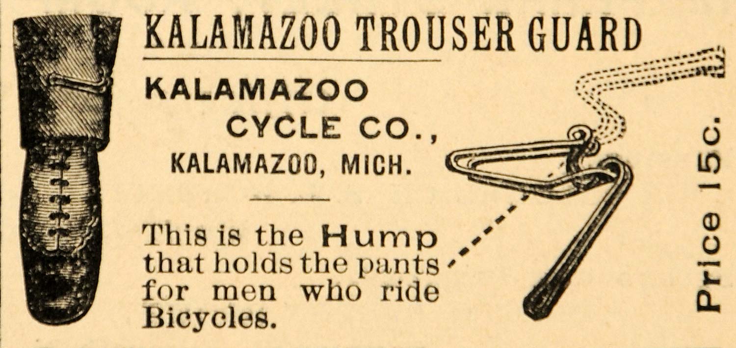 1894 Ad Kalamazoo Cycle Trouser Guard Bike Parts Biker - ORIGINAL TBW1