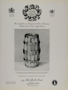 1961 Ad S.J. Phillips 17th Century German Double Beaker - ORIGINAL TC1