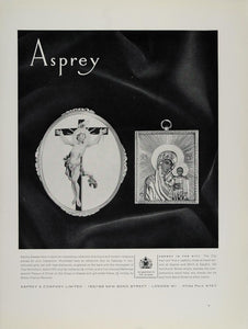 1961 Ad Asprey Religious Crucifix Faberge Russian Icon - ORIGINAL TC1