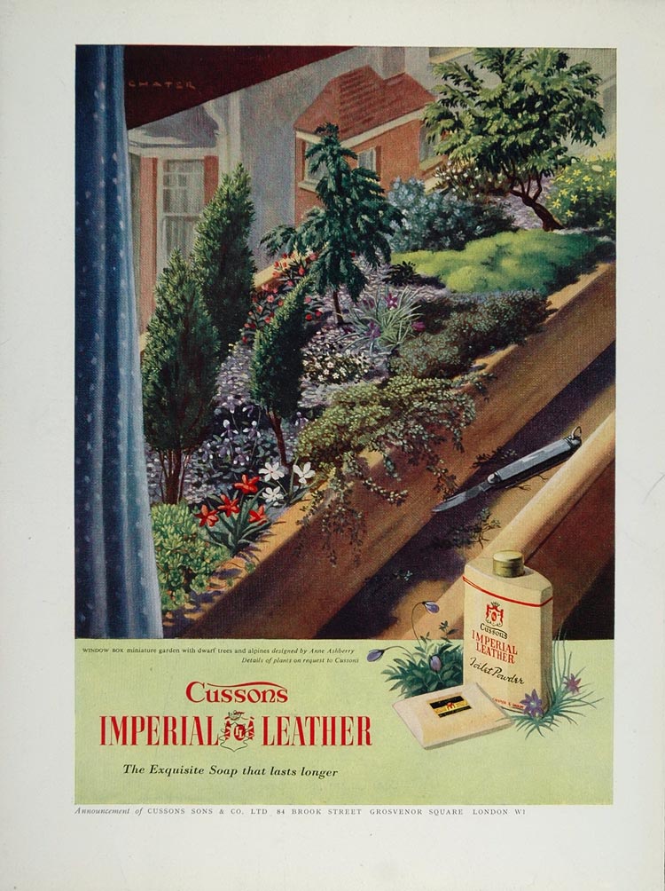 1953 Ad Imperial Leather Soap Bonsai Garden Window Box - ORIGINAL TC1