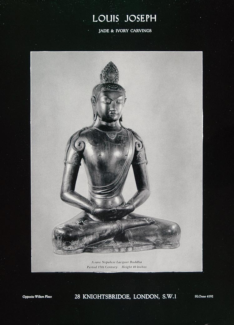 1956 Ad Louis Joseph Antique Nepalese Lacquer Buddha - ORIGINAL ADVERTISING TC1