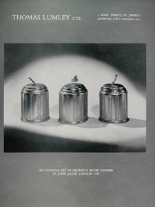 1959 Ad George II Antique Silver Caddies John Jacob - ORIGINAL ADVERTISING TC1