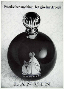 1967 Ad Lanvin Perfume Parfum Bottle Ancient Greek Design Style Smell TCB1