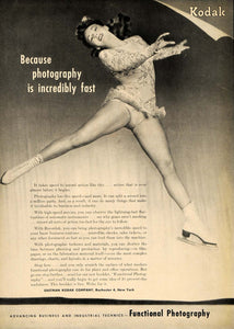 1946 Ad Eastman Kodak Co. Recordak Film Cameras Skating - ORIGINAL TCE1