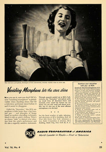 1951 Ad Radio Corporation America Vanishing Microphone - ORIGINAL TCE1