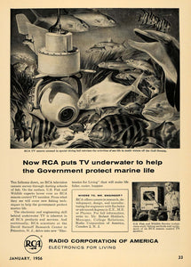1956 Ad Radio Corporation America Underwater Marine TV - ORIGINAL TCE1