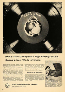1955 Ad Radio Corporation Victor Record Music Victrola - ORIGINAL TCE1