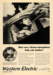 1942 Ad Western Electric Communication Equipment Plane - ORIGINAL TCE1