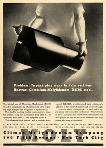 1942 Ad Climax Molybdenum Chromium Steel Products Aircraft Blades TCE1