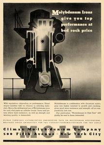 1941 Ad Climax Molybdenum Co Molybdenum Cast Iron Steel - ORIGINAL TCE1