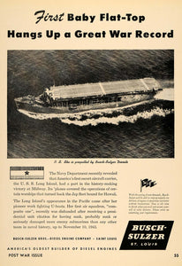 1944 Ad Busch-Sulzer Diesel Engine Flat-Top Navy Ship - ORIGINAL TCE1
