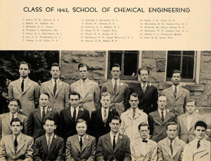 1942 Print Class Cornell School Chemical Engineering - ORIGINAL HISTORIC TCE1