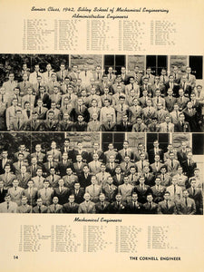1943 Print Class Mechanical & Administrative Engineers ORIGINAL HISTORIC TCE1