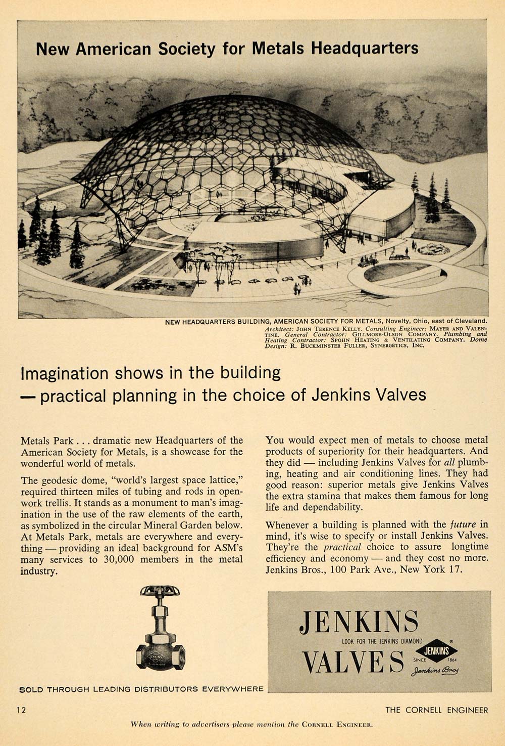 1959 Ad Jenkins Bros Headquarters American Society - ORIGINAL ADVERTISING TCE2
