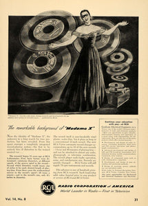 1949 Ad RCA Victor Records Madame X Vinyl Lady Singing - ORIGINAL TCE2