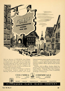 1949 Ad Pittsburgh Glass Columbia Chemicals Chlorine - ORIGINAL ADVERTISING TCE2