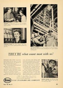 1948 Ad Esso Standard Oil Refinery Factory Lab Workers - ORIGINAL TCE2