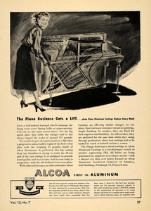 1948 Ad Alcoa Aluminum Metal Castings Piano Manufacture - ORIGINAL TCE2