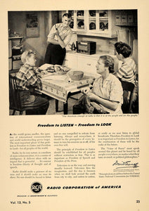 1948 Ad RCA Radio Broadcasts Information Freedom Family - ORIGINAL TCE2