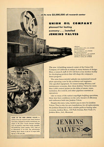1952 Ad Jenkins Pipe Valves Union Oil Research Center - ORIGINAL TCE2