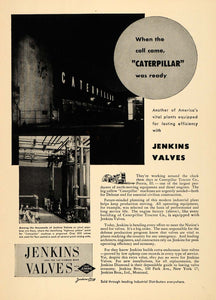 1951 Ad Jenkins Valves America Caterpillar Tractor Pipe - ORIGINAL TCE2